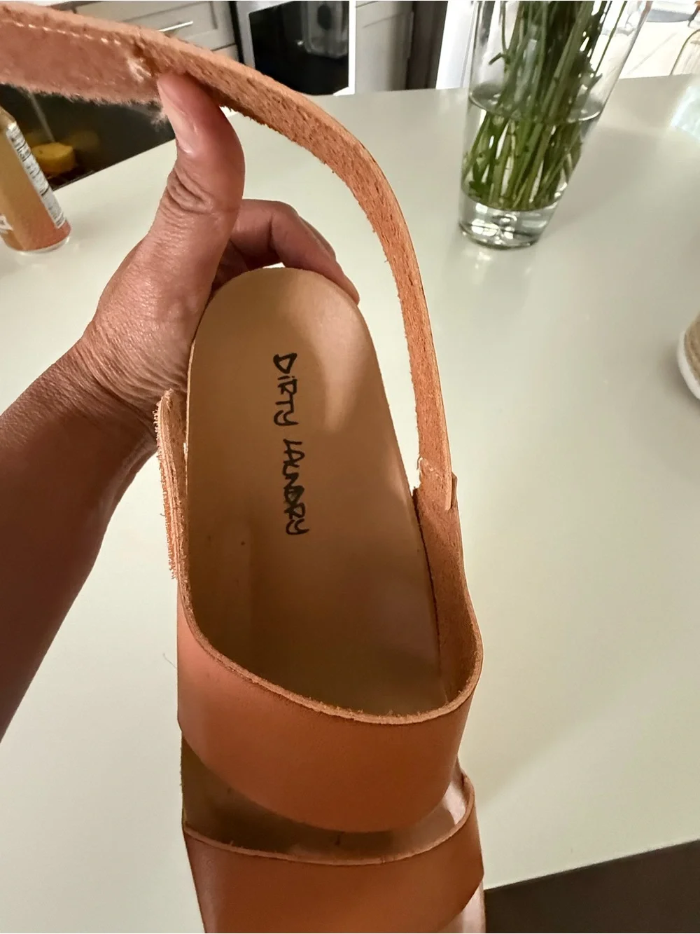 Dirty Laundry Tan Leather-Look Espadrille Platform Sandals